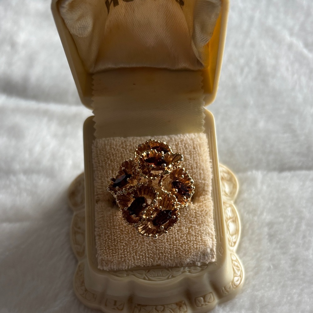 Vintage Smoky Topaz Cocktail Ring